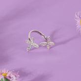 Sterling Silver Butterfly Ring With Adjustable Size.